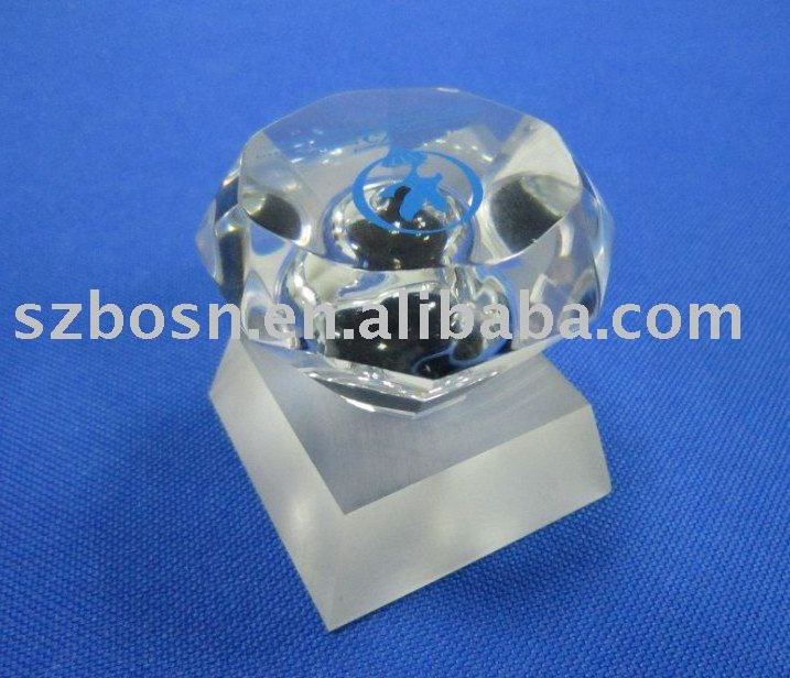 Acrylic Diamond Shape Oil Drop Trophy Clear Lucite Paper Weight Block with Gift Box