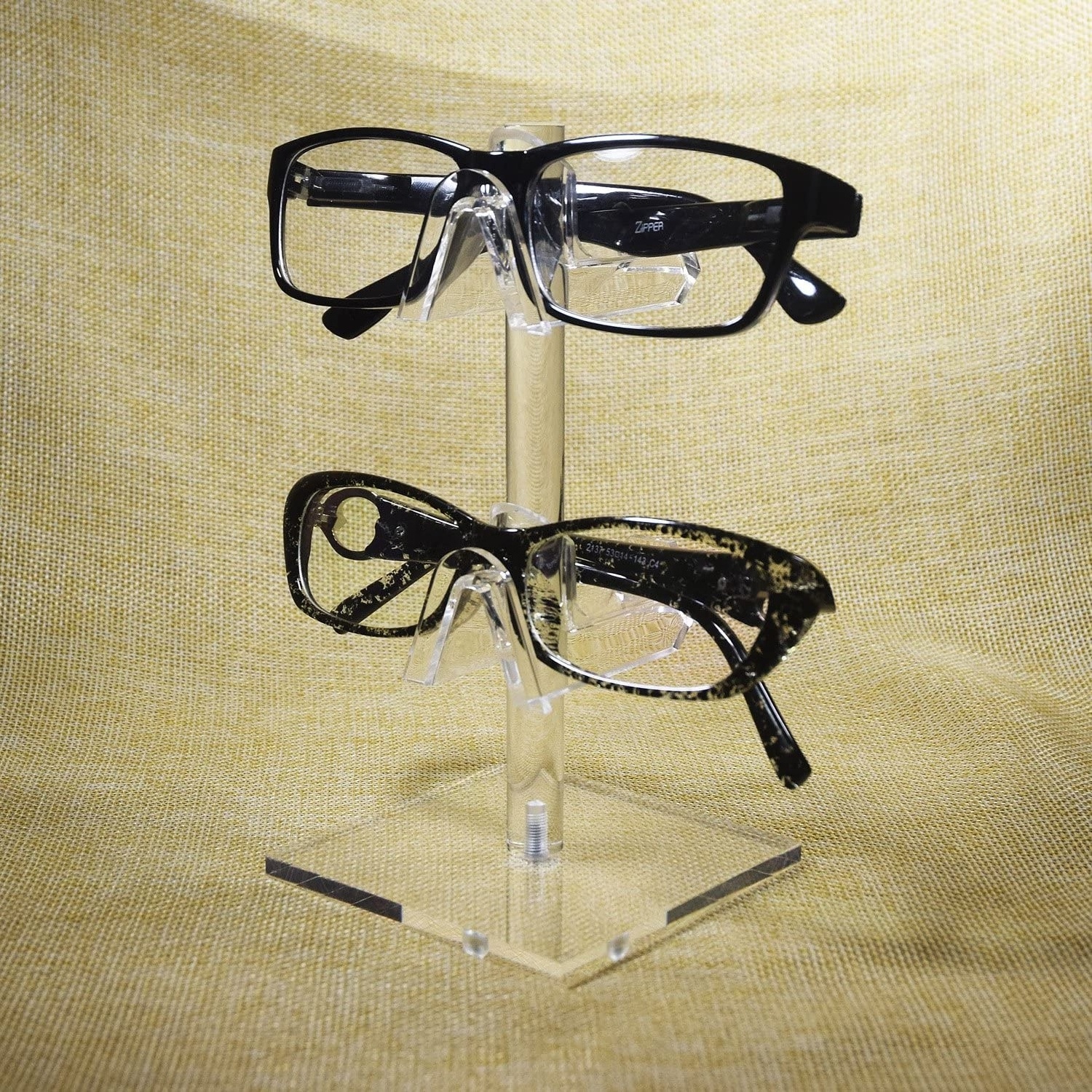 2 Layer Acrylic Glasses Display Acrylic Eyeglasses Frame Riser Display Stand Sunglasses Rack Holder