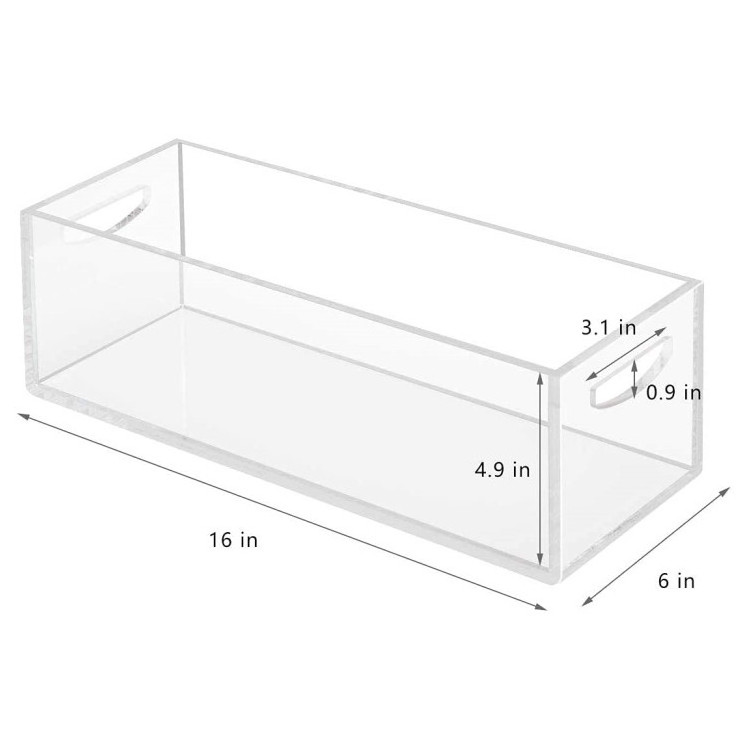 Simple Acrylic Clear DVD/CD Storage Box Desktop Acrylic 2 Packs Acrylic Storage Container for Booklets Video Game Cases