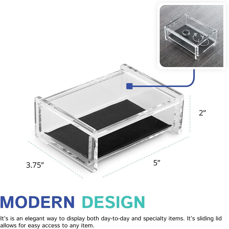 Stylish Acrylic Clear Acrylic Plastic Box with Hinge Lid Small Multipurpose Storage Box Container for Keepsakes Jewelry Trinkets