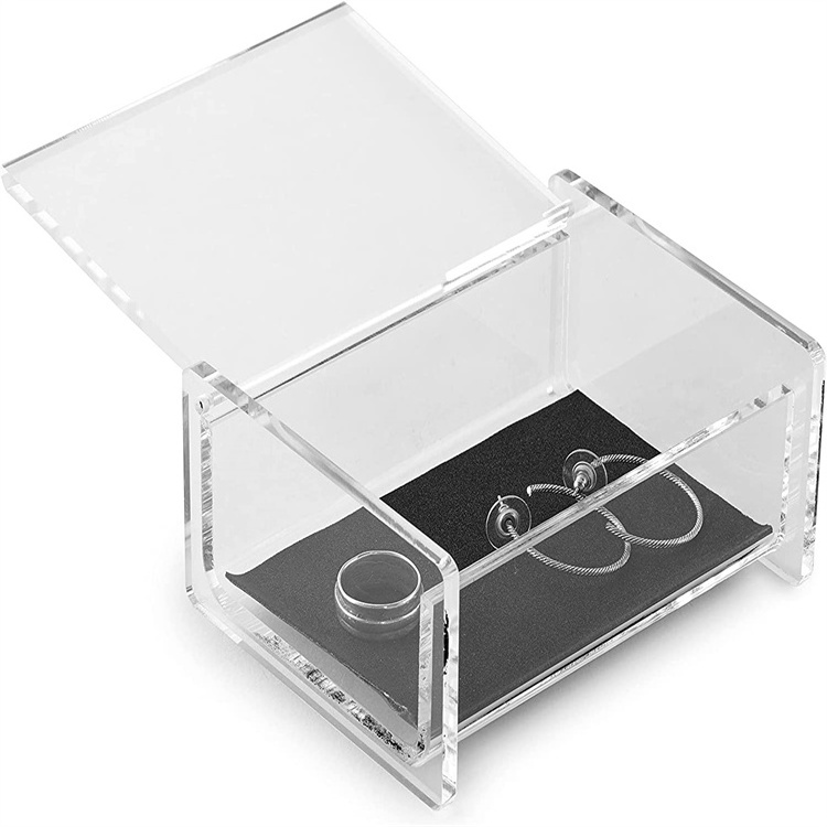 Stylish Acrylic Clear Acrylic Plastic Box with Hinge Lid Small Multipurpose Storage Box Container for Keepsakes Jewelry Trinkets