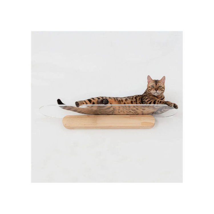 Customized Cat Jumping Board Wall-Mounted Cat Climbing Frame Clear Platform House Tree Toy Cat Hammock Bed Wood Pet Furniture