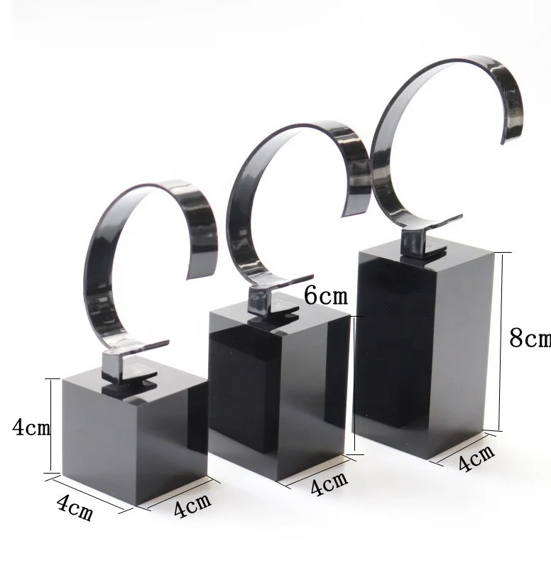 High quality Countertop Acrylic Watch Display Stand C-ring Watch Display Hangers Wrist Watch Display Stand For Store