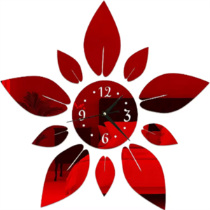 Modern Acrylic Flowers Digital 3D Large Wall Clock Mirror Stickers Self Adhesive Acrylic Mirror Wall Clock Decoration For Home