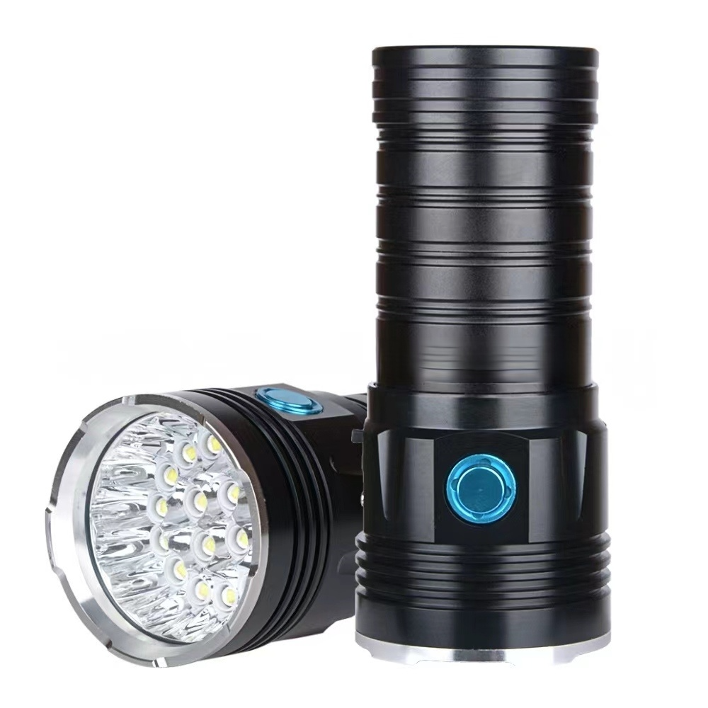 Ripsshine 18PCS*T6LED Best EDC torch Light Rechargeable 9000 lumen big powerful Tactical Flashlight