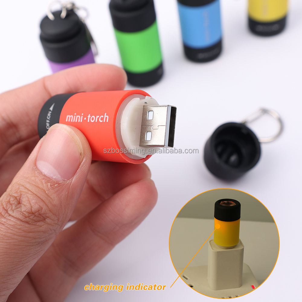 OEM super bright Rechargeable LED Flashlight Keychain EDC Outdoor small led mini USB flashlight