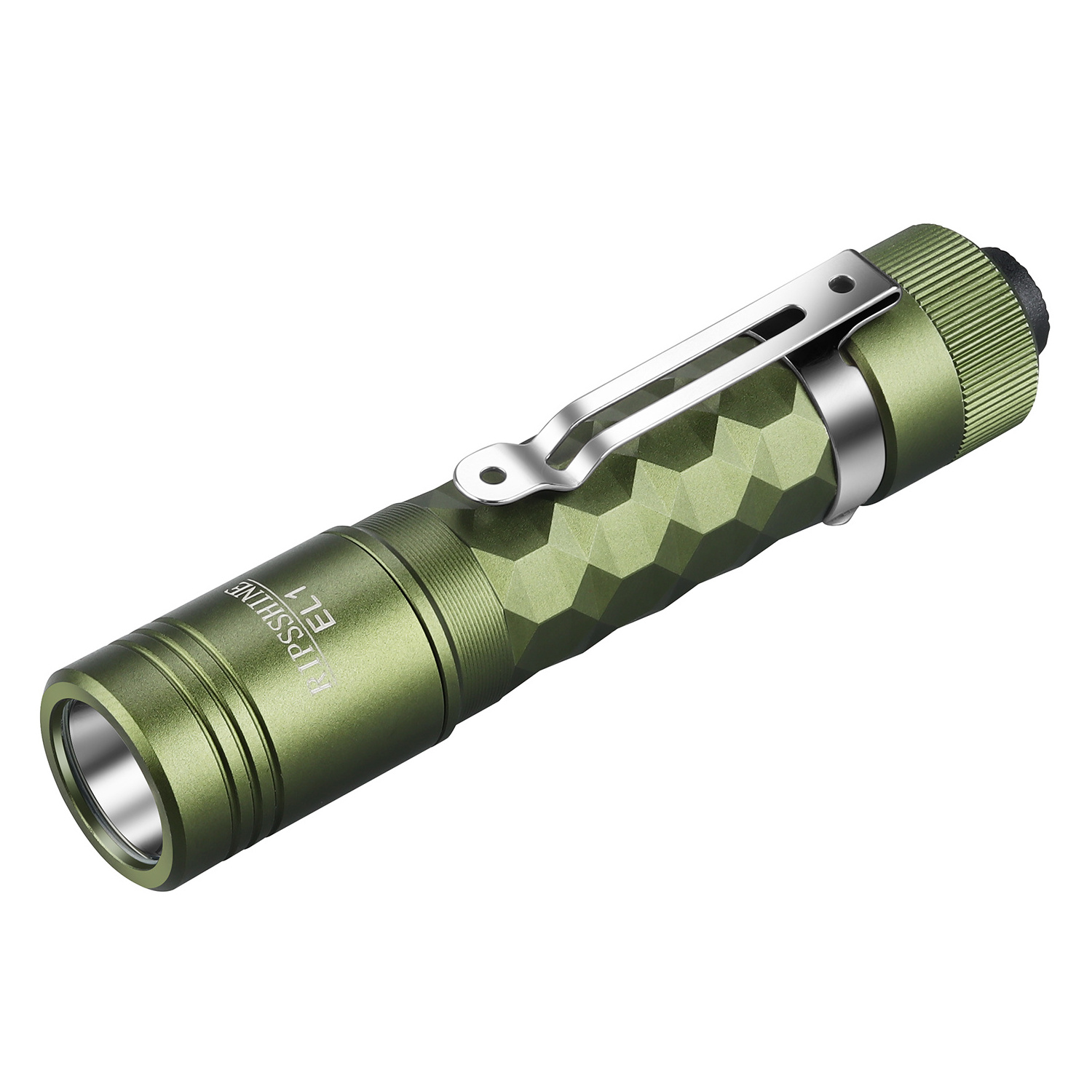 Ripsshine 1200LM Rechargeable LED Flashlight Very Light 23g with Steel Clip Strobe Emergency Torch Light Battery Powered