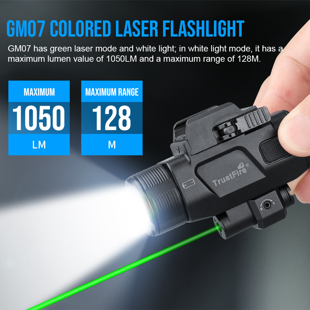 GM23S Powerful light weight combo tactical laser flashlight with green light