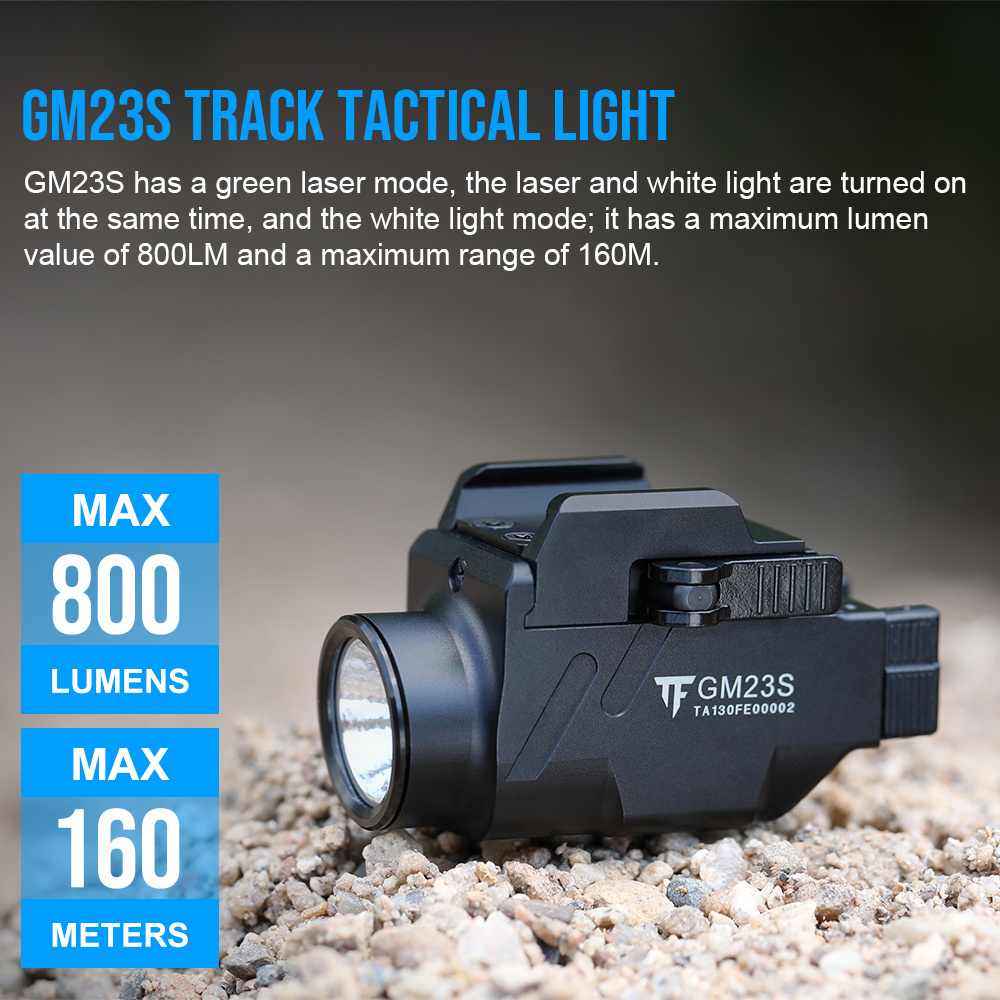 GM23S Powerful light weight combo tactical laser flashlight with green light