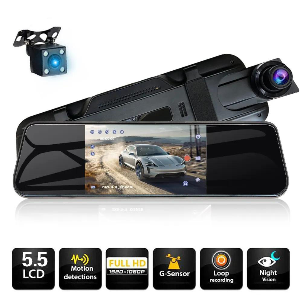 2K Dual lens Car recorder 10-inch Full Screen 1080P Streaming Media Car DVR with GPS Night Vision Car Dash Camera