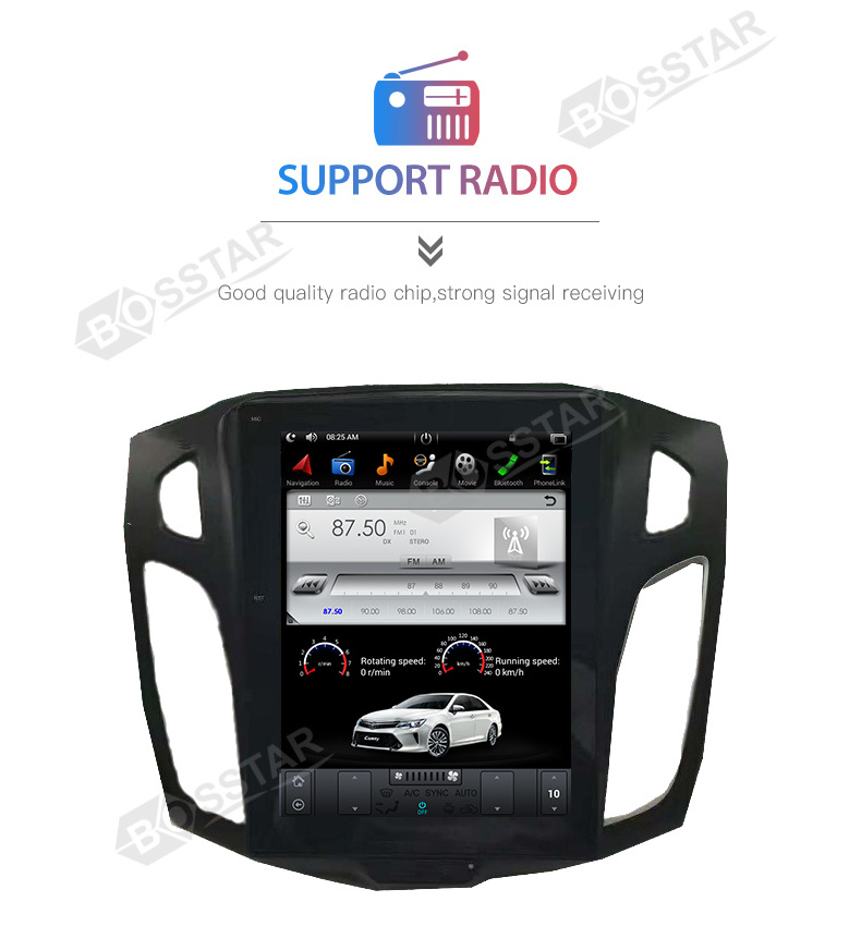 Tesla Model Car DVD GPS Multimedia Player Car Stereo for FORD Focus 2013-2017 car video radio