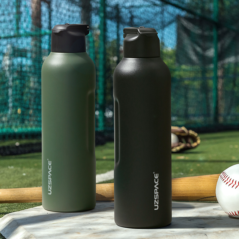 UZSPACE new arrival 550ml stainless steel metal insulated thermos vacuum sport  portable water bottle bulk for travel with straw