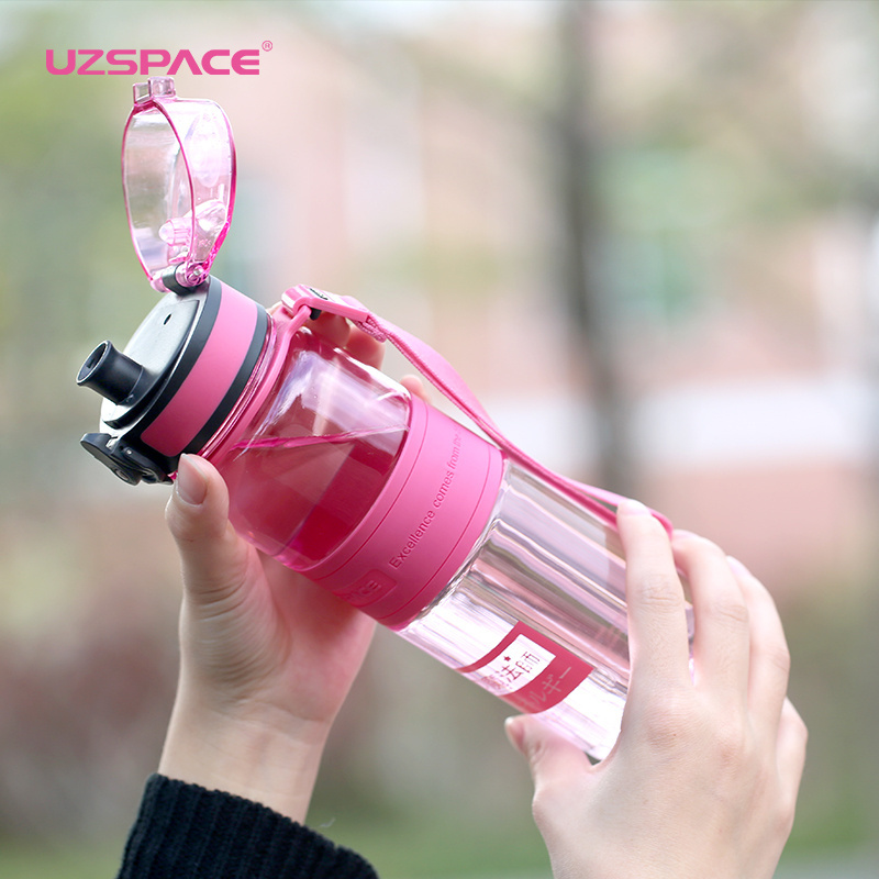 Sports Water Bottle With Leak Proof Flip Top Lid And Security Lock, Eco Friendly Bpa Free Plastic Water Bottle for Gym, Yoga