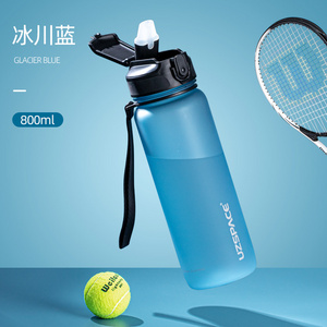 650Ml 800Ml 1000Ml Plastic Straw Sports Water Bottle Colorful Frosted Leak-proof Lock And Time Marker Water Bottle