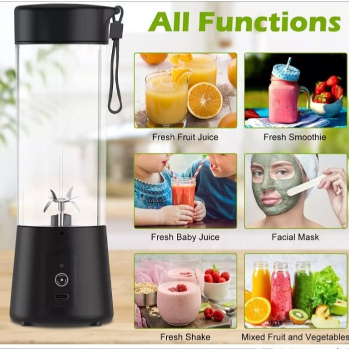 Kitchen appliance 6 blades 4000mah electric portable mini blender mixer with 400ml portable pocket mixer bottle