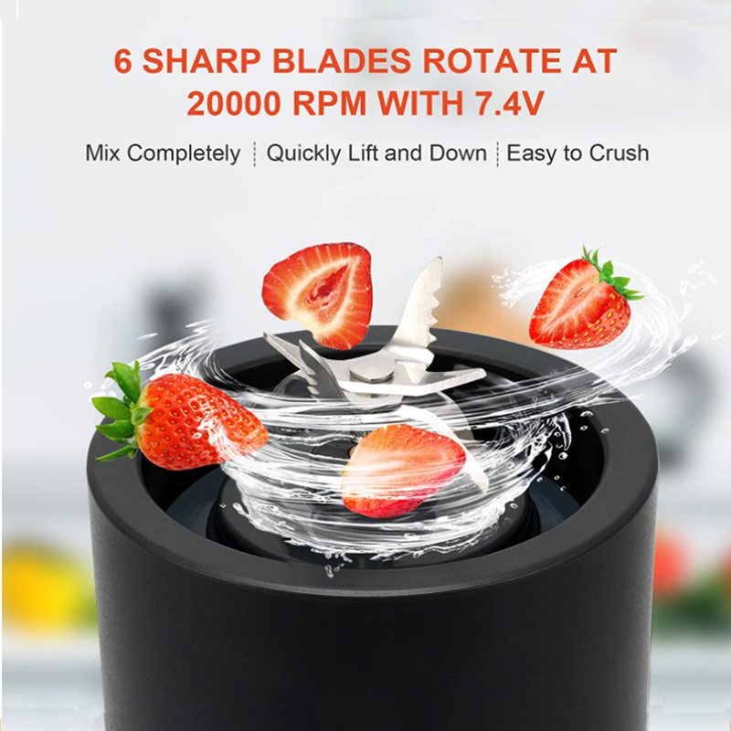 Electric Personal Use Mini Blender Home Usb 6 Blades Juicer Cup Machine Rechargeable Fruit Juice Portable Blenders