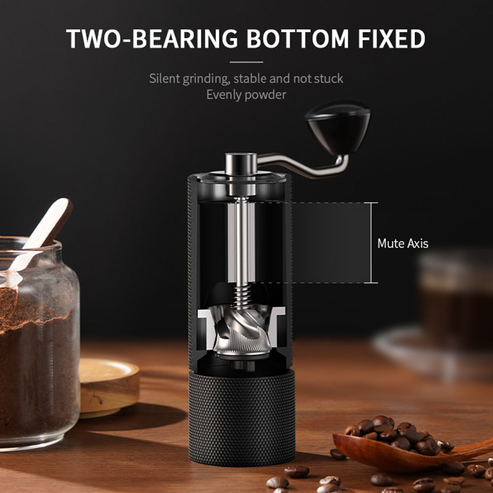 Custom adjustable conical burr stainless steel portable manual hand mini coffee bean grinder