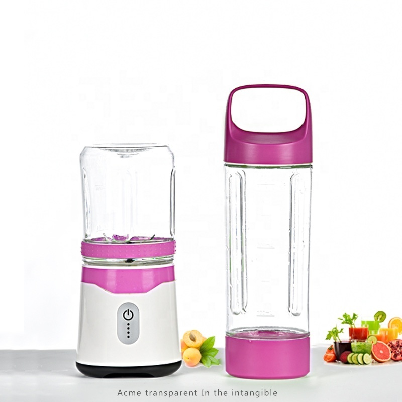 6  blades glass gar rechargeable portable personal size juicer blender food mixer with 2 bottles