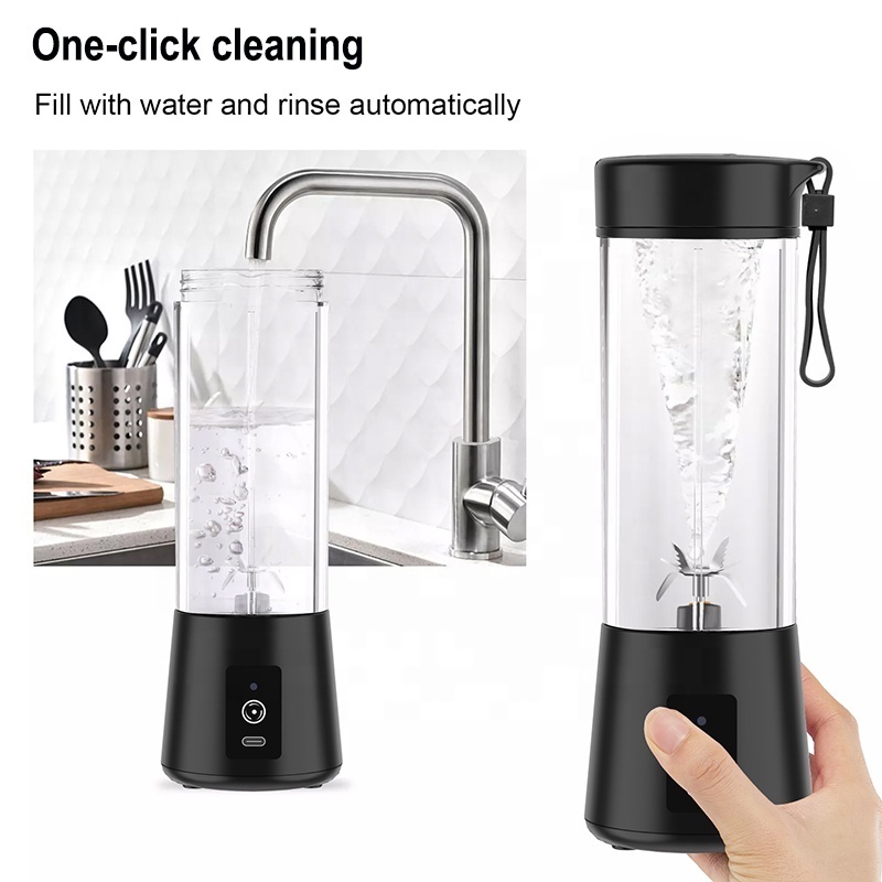 Kitchen appliance 6 blades 4000mah electric portable mini blender mixer with 400ml portable pocket mixer bottle