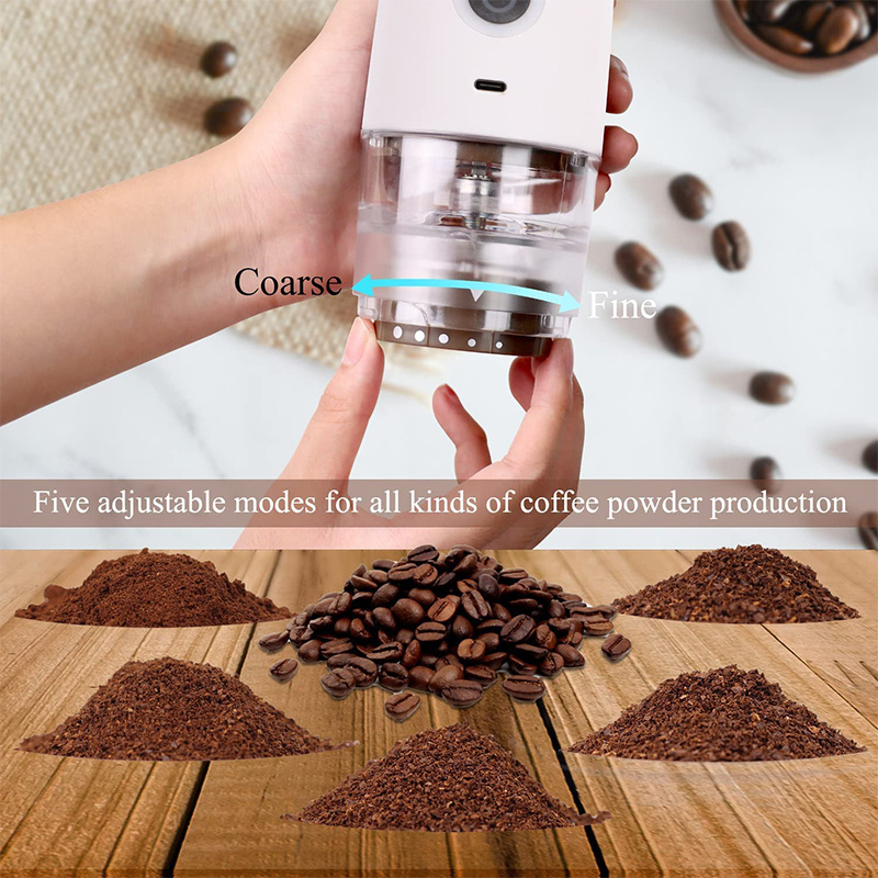 Coffee Tools Adjustable USB Wireless Burr Manual Electric 2 in 1 Multifunction Portable Coffee Grinder with Hand Crank