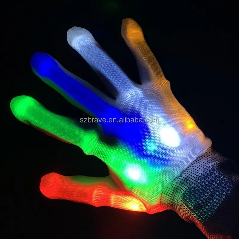 Halloween Party Supplies Christmas Costume Party Flashing Gloves LED Finger Gloves Finger Light Gloves for Teen and Adult Gifts