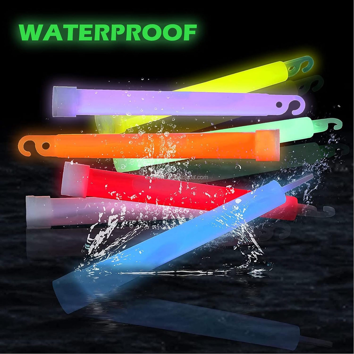 Waterproof Long Lasting Ultra Bright 6 Inch Glow Sticks Camping Emergency Bright Chem Glow Sticks with 12 Hour Duration