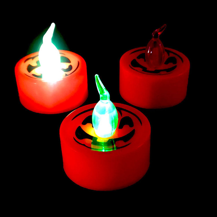 Battery Operated Flameless Fake Candles Flickering Halloween LED Candles Tea Lights for Fall Holiday Decor