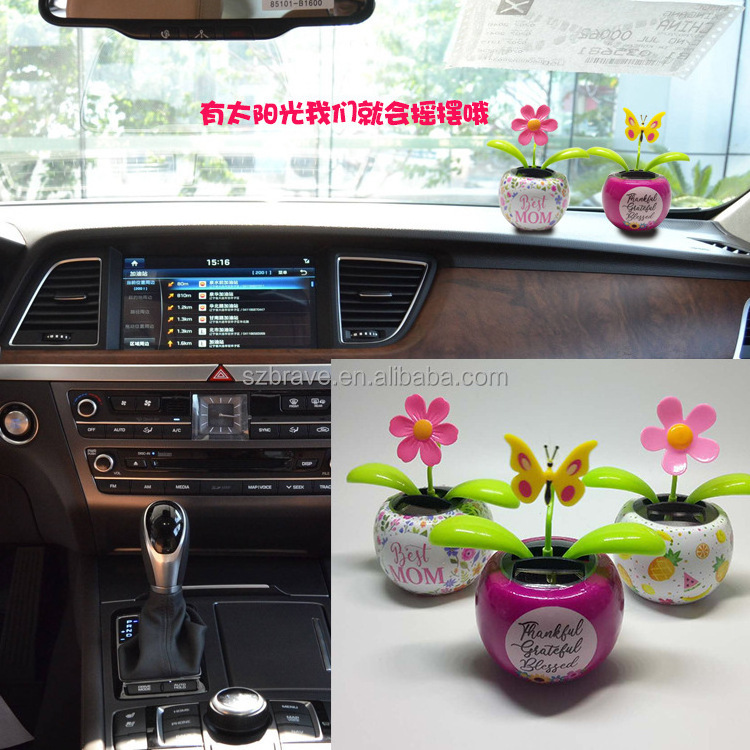 Solar Powered Car Dashboard Ornaments Solar Dancing Flower Solar Powered Car Swinging Dancing Toy Car Windowsill Decoration