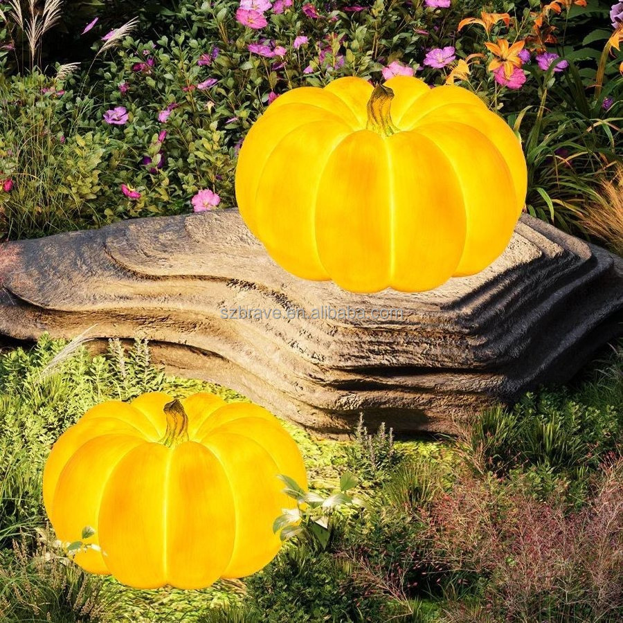 LED Halloween Pumpkin Lights Outdoor Decoration Glowing Solar Pumpkin Light Led Festival Decorations Outdoor  Lawn Lamp