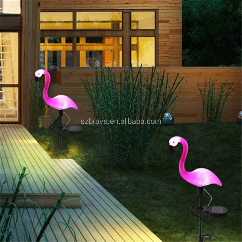 Waterproof Solar flamingo lawn lamp 3 Pieces Waterproof Solar lamp field solar landscape garden indoor park decor lights