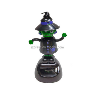 Halloween Solar Dancing Car Dashboard Bobble Head Solar Powered Car Swinging Dancing Toy Car Windowsill Decoration