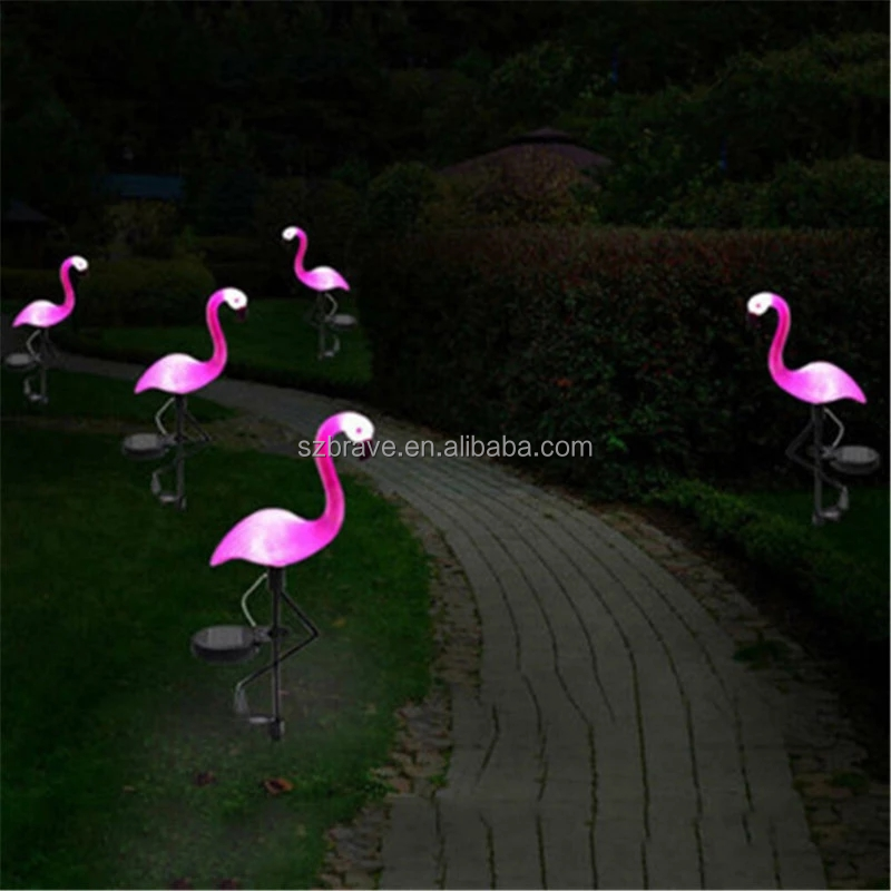 Waterproof Solar flamingo lawn lamp 3 Pieces Waterproof Solar lamp field solar landscape garden indoor park decor lights