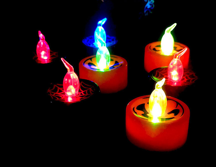 Battery Operated Flameless Fake Candles Flickering Halloween LED Candles Tea Lights for Fall Holiday Decor