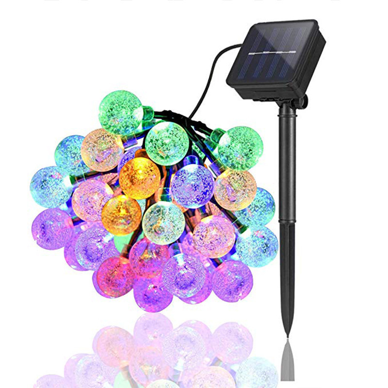 20ft Outdoor Solar Fairy Lights 30 LED Waterproof Bubble Crystal Ball Decorative Globe String IP65 Rating for Garden Decor