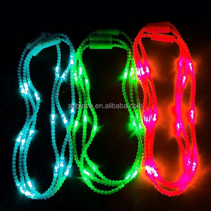 Wholesale party Mardi Gras decorations Light Up Mardi Gras Beads LED Party Glowing Necklace Colorful Flashing Led Beads Necklace