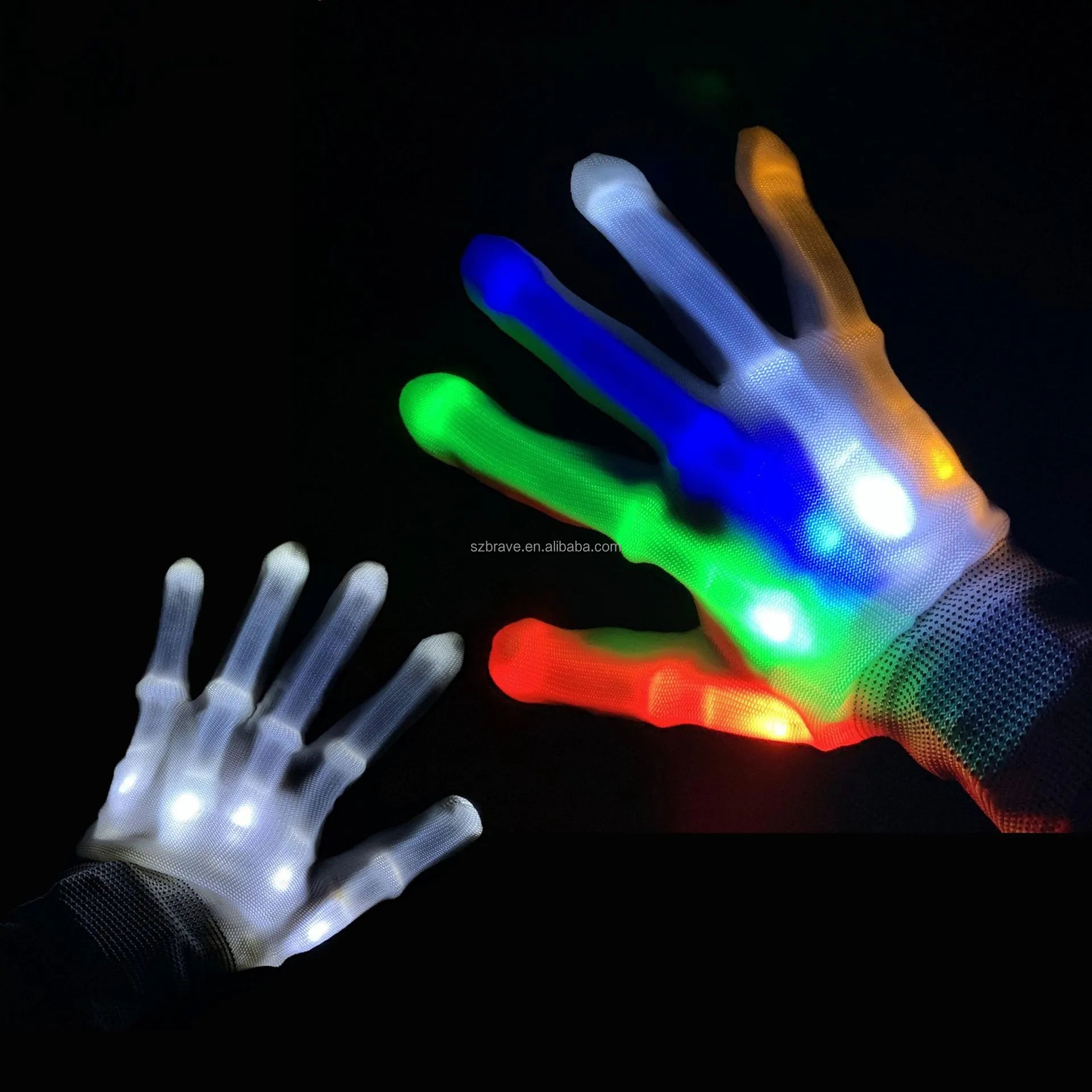 Halloween Party Supplies Christmas Party Favors Novelty Toys LED Gloves Flashing Rave Led Finger Gloves