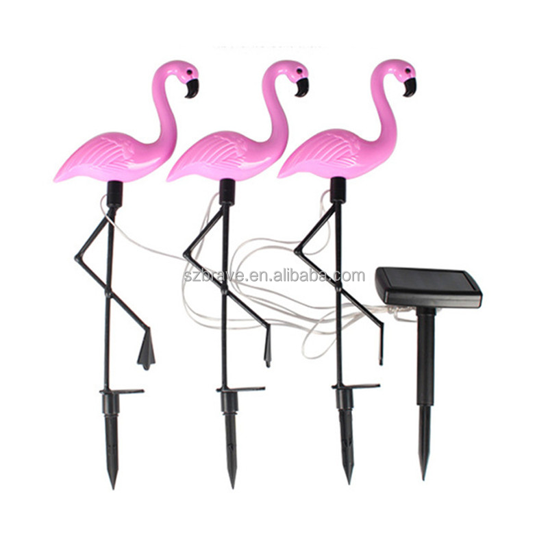 Waterproof Solar flamingo lawn lamp 3 Pieces Waterproof Solar lamp field solar landscape garden indoor park decor lights