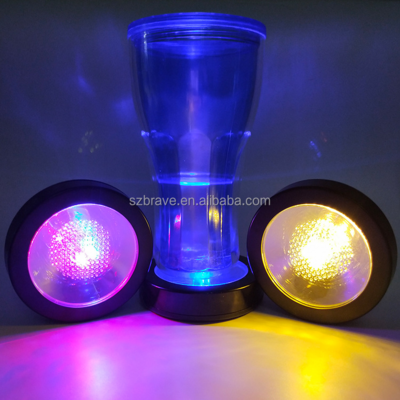 LED Colorful Light Up Coaster For Drinks Night Club Bar Rechargeable Light Up Coasters Bottle Cup Luminous Mat Cup Holder