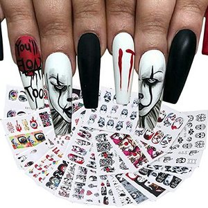 OEM&ODM Halloween Nail Art Stickers Decals Self-Adhesive Spider Web Skull Bat Ghost Witch Nail Art Design Decoration Accessories