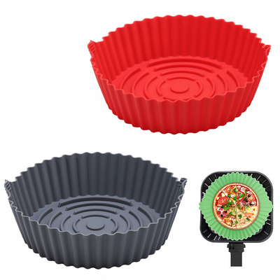 Popular Reusable Air Fryer Silicone Basket Silicone Oven Baking Tray Pizza Fried Chicken Basket Silicone Molds for Air Fryer