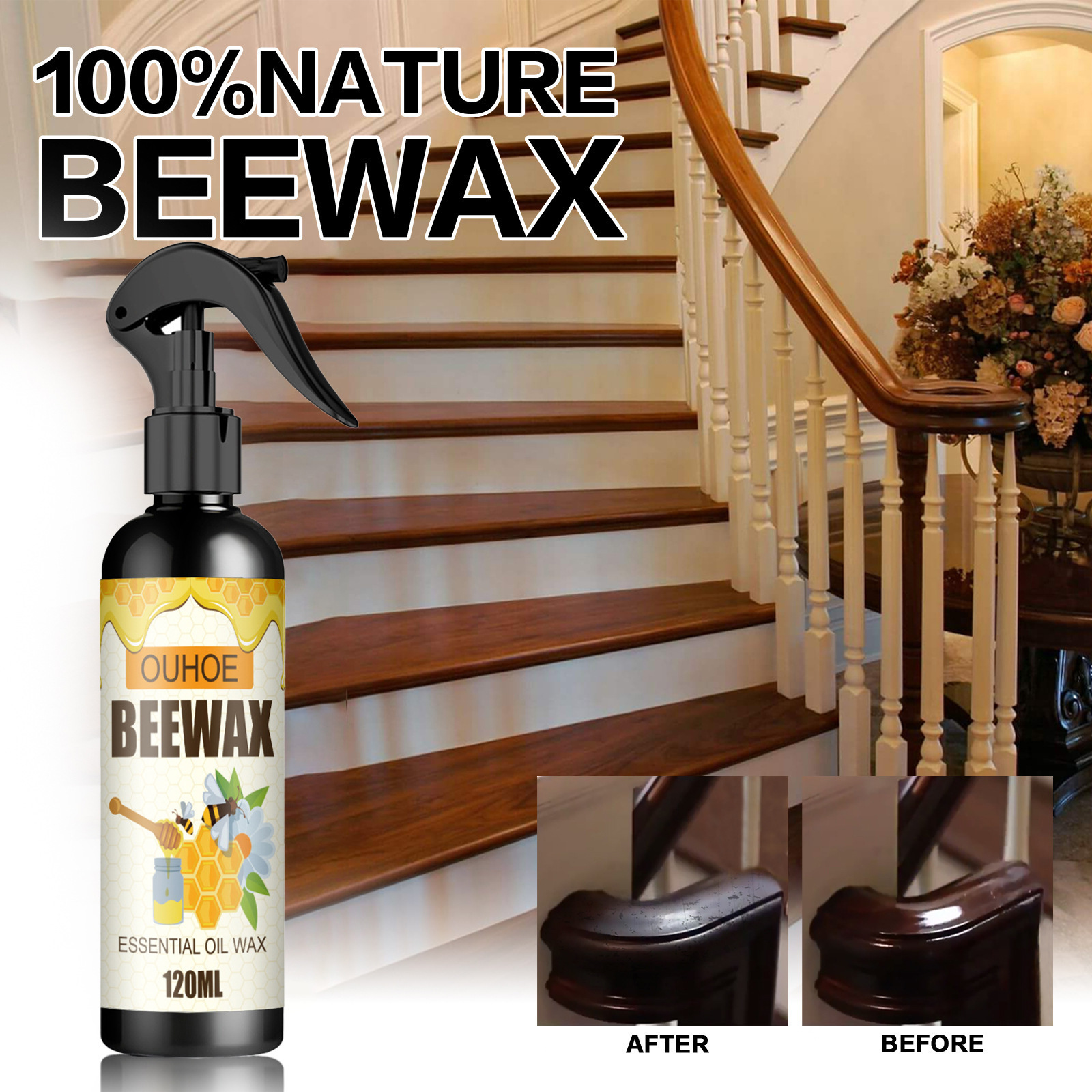 Beeswax Spray Home Furniture Care Wooden Floor Cabinets Table Polish Wood Table Cleaning Maintenance Beeswax Agents