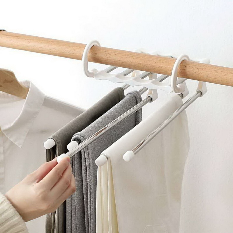 Best Sale Pants Storage Hanger Organizer Hangers Save Wardrobe Space Magic Folding Pant Rack Tie Hanger Shelves Closet Organizer