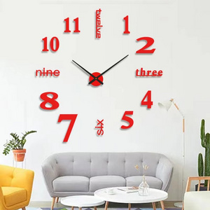 120CM silent DIY digital wall clock Living room office wall decoration frameless acrylic 3D luminous wall clock