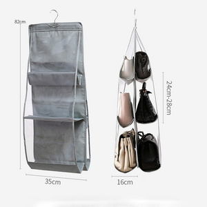 Hanging Purse Handbag Organizer Clear Hanging Shelf Bag Collection Storage Holder Purse Bag Wardrobe Space Saving Organizer