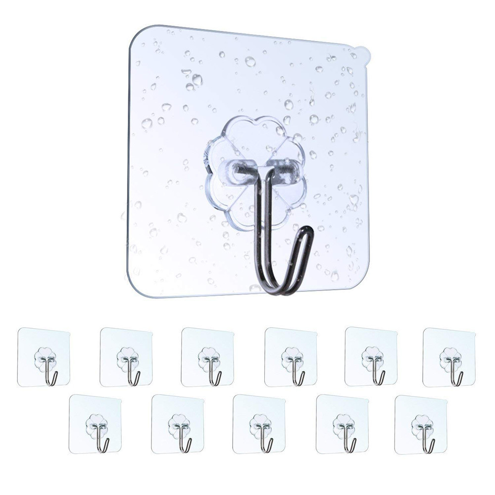 2023 top seller Multipurpose Large Adhesive Hooks,  Strong Sticky Hook for Hanging, Stick On Wall Hooks for Organization