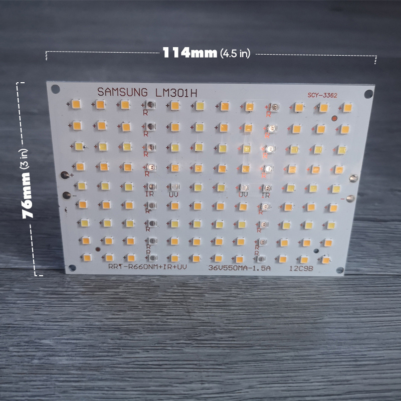 50w 108 leds Mini Quantum Panel with Samsung lm301h Diodes UV IR Full Spectrum LED Grow Light PCB Board