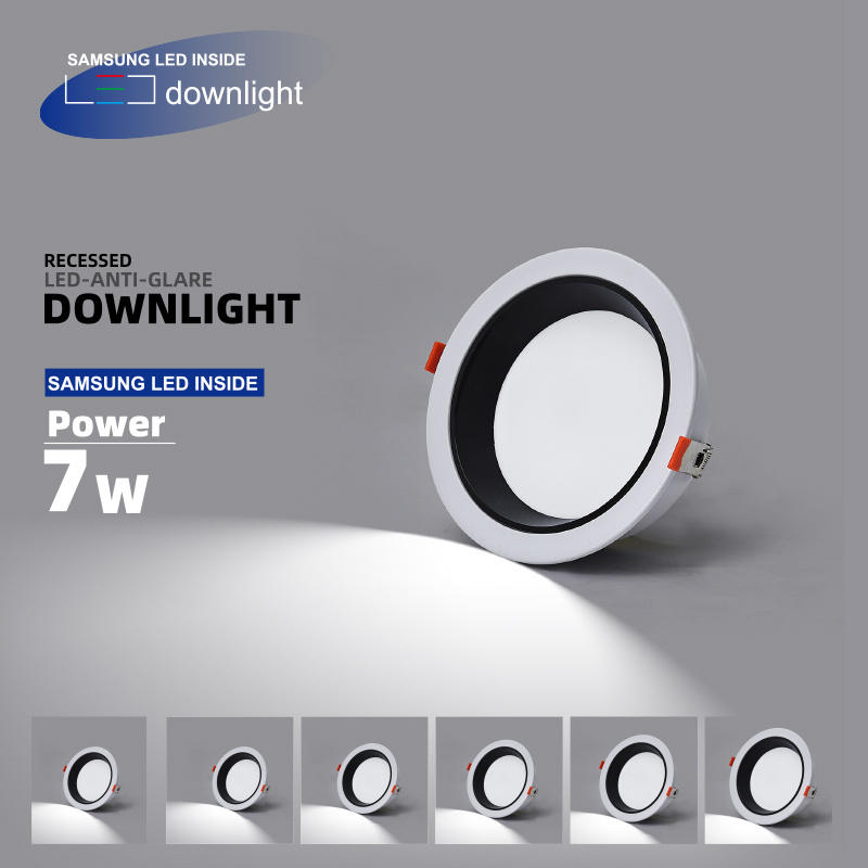 3 Years Warranty 2.5 Inch Trimless 7w 75mm Cutout Commercial Recessed Led Downlight Anti Glare Down light