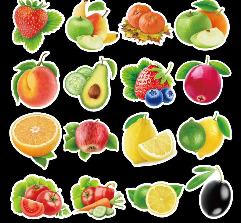 100PCS  fruit vegetables green plants graffiti stickers computer notebook bike waterproof kids cartoon stickers