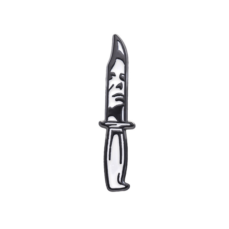 Cool punk gothic knife brooch halloween horror movie killer skeleton sword badge dagger pin