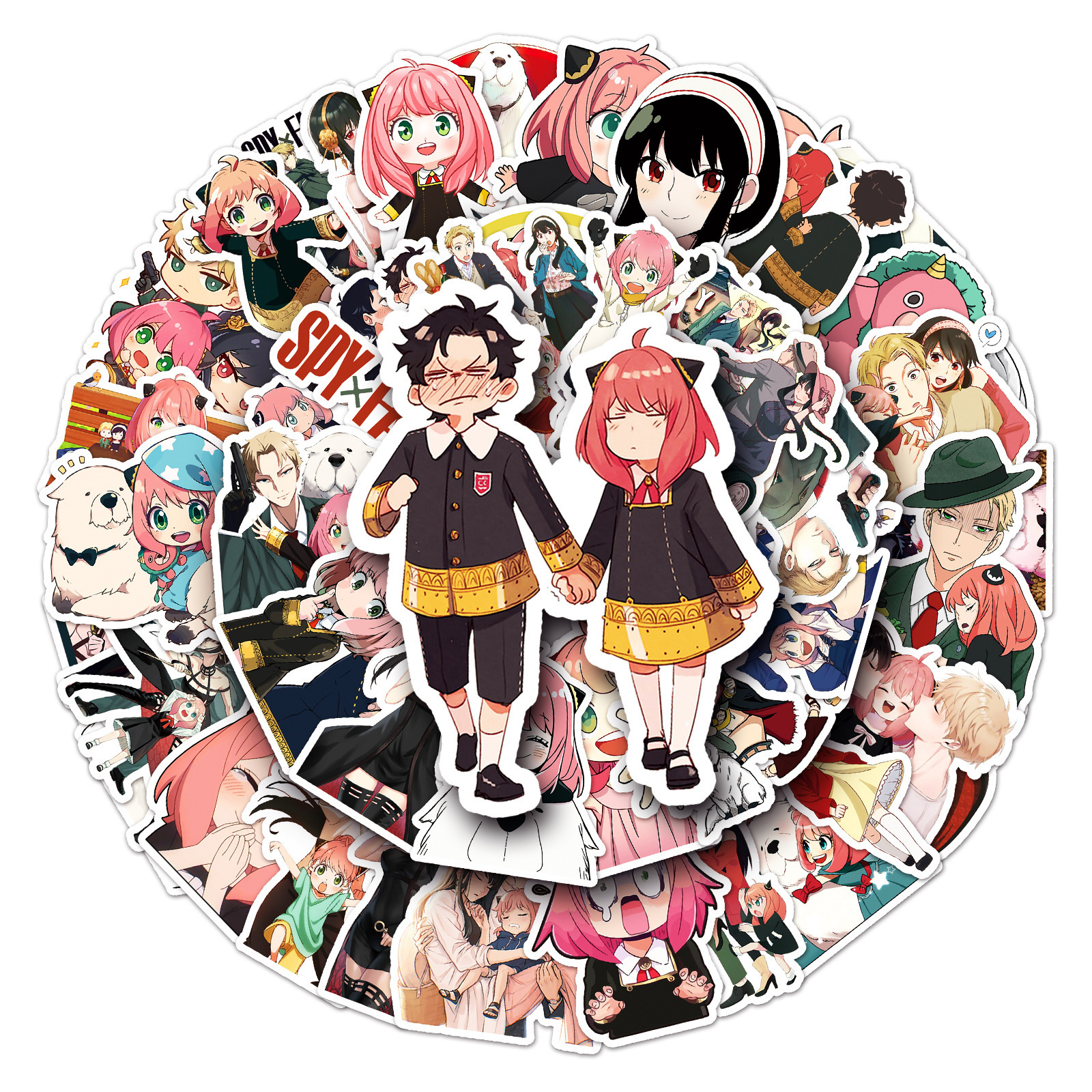 50Pcs New Anime Spy x Family Cute Cartoon Decorative Stickers For Car Wall Gift Waterproof Anya Forger Sticker Pack